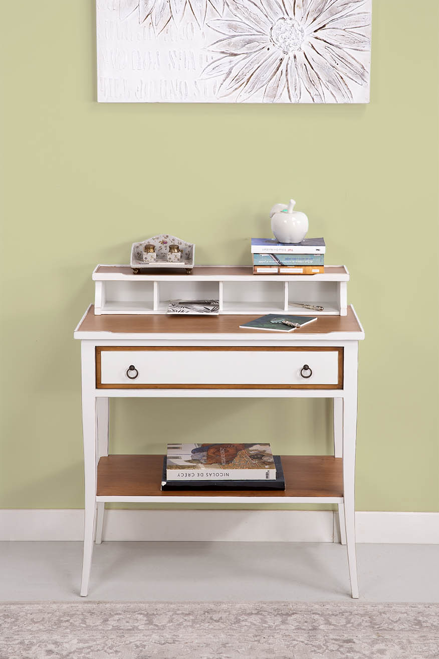 Meuble d'entrée ou console Blandine  en merisier de style Directoire Finition Bi-color patiné   SEULEMENT 1 DISPONIBLE