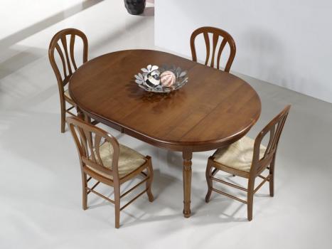 Table ovale 160x120 réalisée en Merisier Massif de style Louis Philippe