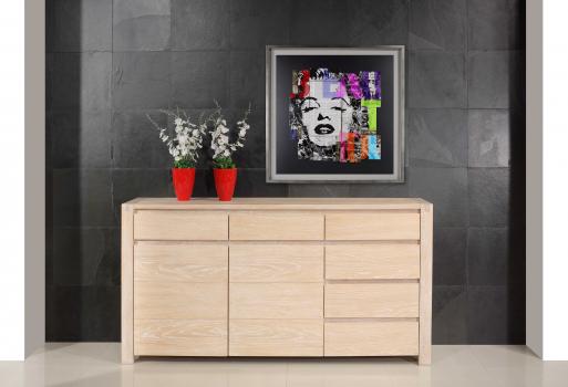 Buffet 2 portes 6 tiroirs Etienne  en Chêne de Ligne contemporaine SEULEMENT 1 DISPONIBLE