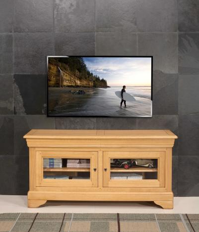 Meuble TV 16/9ème Julie  en Chêne Massif de style Louis Philippe