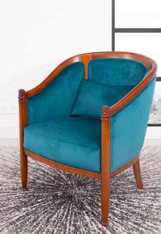Fauteuil cabriolet caroline réalisé en merisier massif de style louis philippe