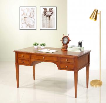 Bureau Ministre 5 tiroirs Louise  en merisier massif de style Directoire 
