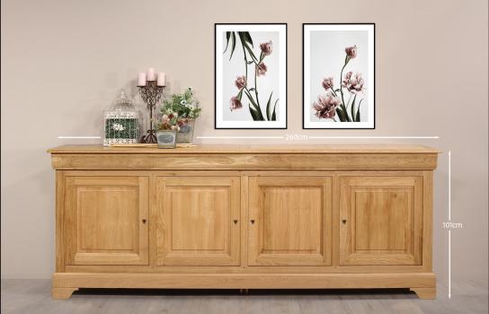 Buffet 4 portes Jean-Baptiste  en Chêne Massif de style Louis Philippe 