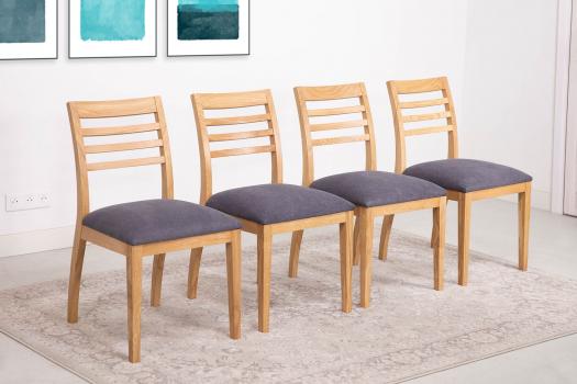 Lot unique de 4 chaises Florian réalisées Chêne massif, design contemporain Quantité très limitée : un seul lot disponible – une occasion rare à ne pas manquer !
