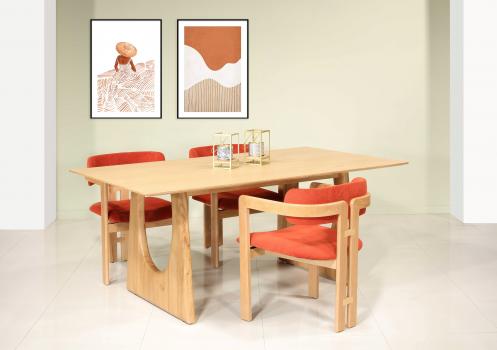 Table rectangulaire 180x100 Noah  en chêne Modernité et charme du chêne naturel