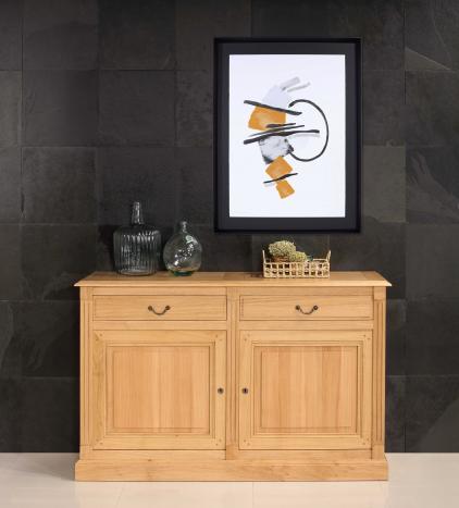 Buffet 2 portes 2 tiroirs Isaac  en Chêne massif de style Directoire
