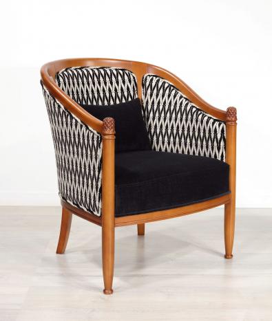 Fauteuil cabriolet caroline réalisé en merisier massif de style louis philippe