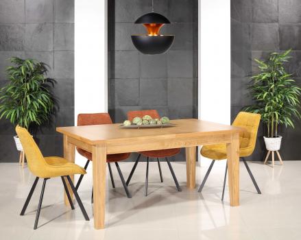 Table de Ferme Rectangulaire 4 pieds fuseaux  en Chêne 166x100 + 1 allonge portefeuille de 50 cm SEULEMENT 1 DISPONIBLE