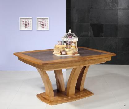 Table de repas Contemporaine 160x110 réalisée en Chêne massif avec céramique 