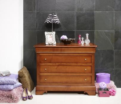 Commode 4 tiroirs   en Merisier Massif de style Louis Philippe 140 cm de large