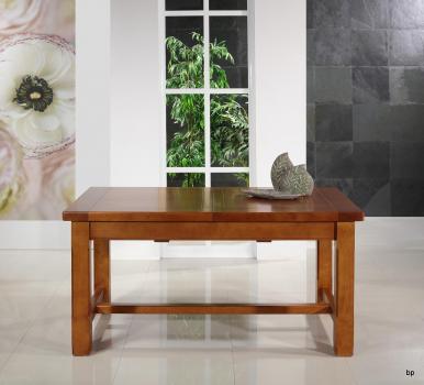 Table de ferme rectangulaire Mathis réalisée en MERISIER massif 160x100 + 2 allonges de 45 cm 