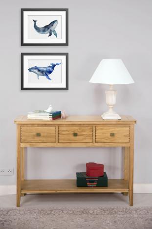 Console 3 tiroirs Evan  en chêne de style Contemporain Seulement 1 disponible