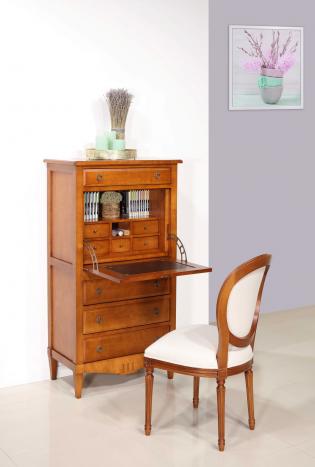 Secrétaire  4 tiroirs  en merisier de style Directoire