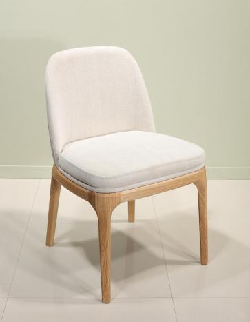 Chaise Milo de style Contemporain 4 pieds en Frêne massif Tissu Valdouro