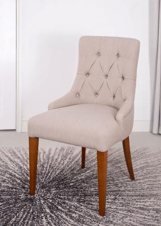 Chaise de séjour Capitonnée 4 pieds en Merisier Massif Tissu d'ameublement Essencia 3