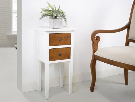 Table de nuit ou meuble d'appoint   en Merisier de style Directoire Bi color 